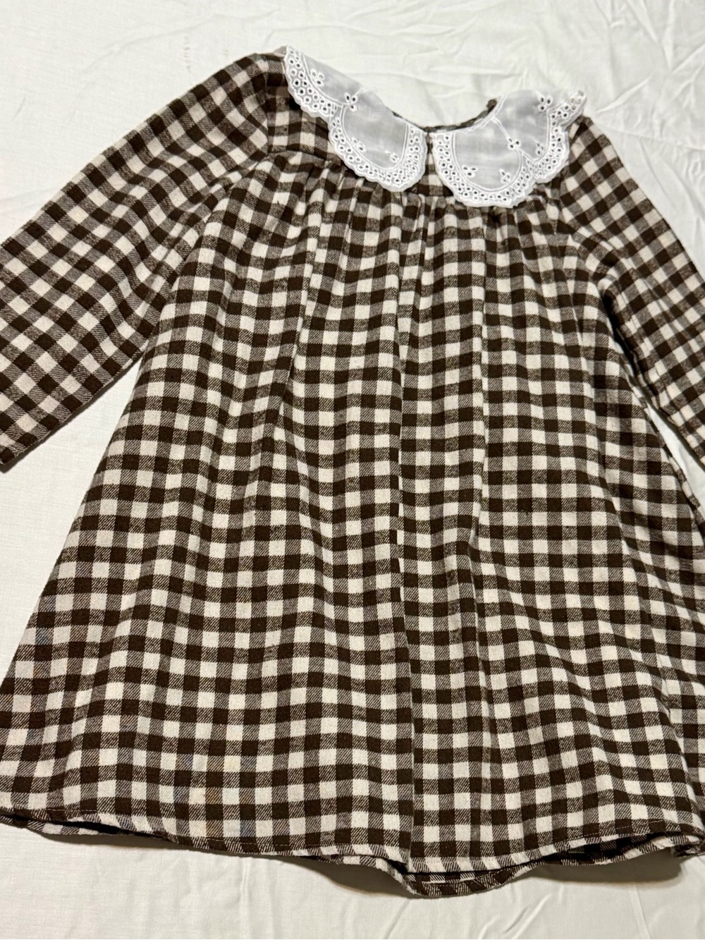 Brown & cream plaid top
